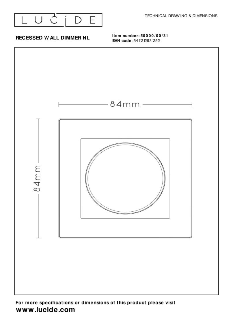 Lucide Zapustený stmievač - 300 W 230 V - Biely